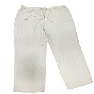Calvin Klein khaki NEW Plus Size Linen Wide Leg Pants 24W
